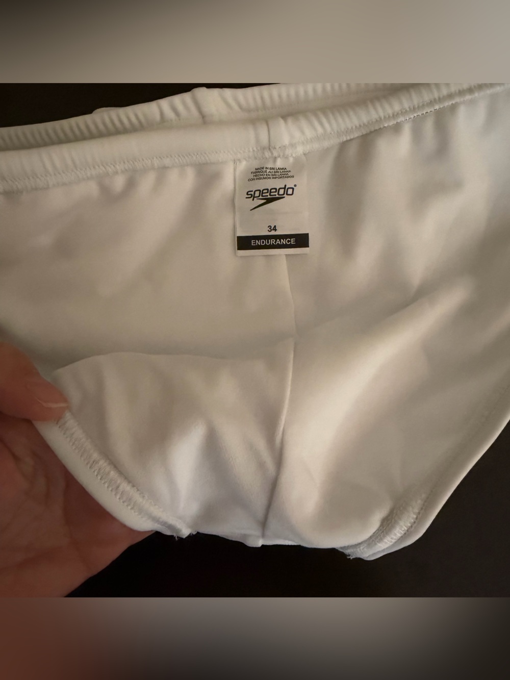 White Speedo Men’s bathing suit Bottoms POWER FLEX 50+ UPF Chlorine Resistant 34 - Picture 14 of 16